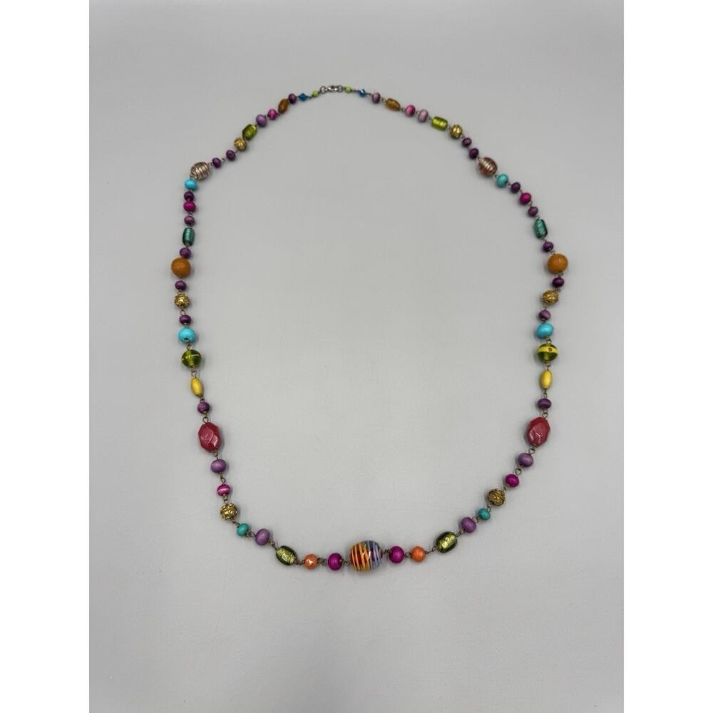 Multicolored Beaded Necklace Assorted Bright Colorful Jewelry Piece